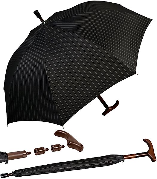 iX-brella Stockregenschirm Stützschirm Holzgriff höhenverstellbar sehr günstig online kaufen