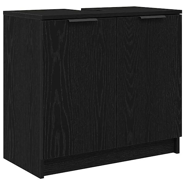vidaXL Badezimmerschrank Schwarz Eichen-Optik 64,5 x 33,5 x 59 cm 880745 günstig online kaufen