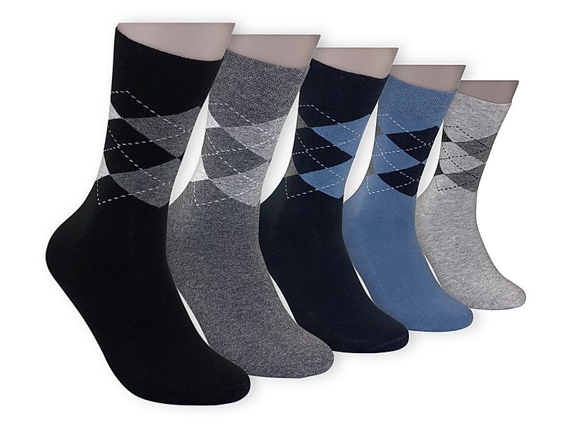 Die Sockenbude Freizeitsocken JACQUARD (Bund, 5-Paar, schwarz grau blau) Ko günstig online kaufen