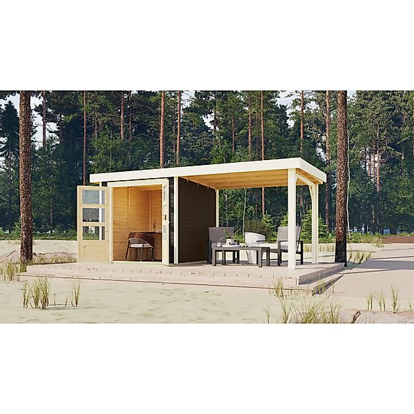 Karibu Express Gartenhaus Speedy B Set Terragrau 462 cm x 217 cm mit Schlep günstig online kaufen