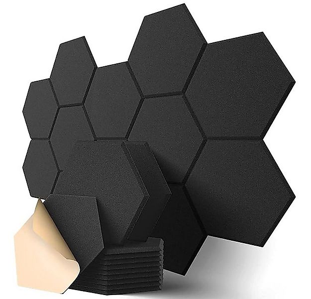 NUODWELL Akustikplatte 12 Stück Hexagon Akustikplatten Selbstklebend, 30x26 günstig online kaufen
