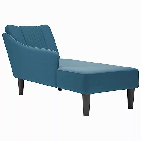 vidaXL Chaiselongue Chaiselongue mit Rechter Armlehne Blau Samt, 1 Teile günstig online kaufen