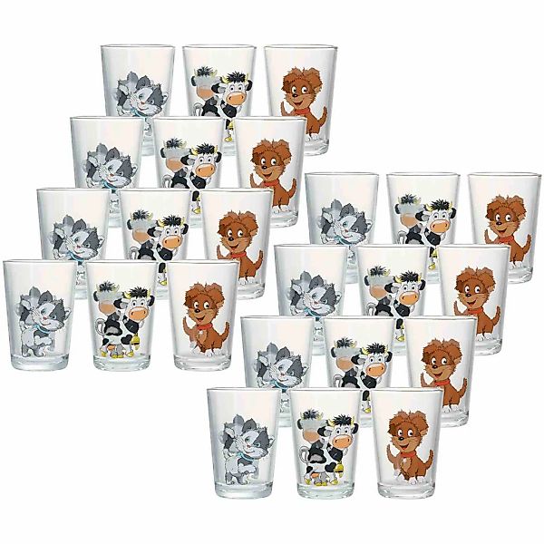 Ritzenhoff & Breker Kinderbecher "Kindergläser Hoftiere 205 ml 24er Set bun günstig online kaufen