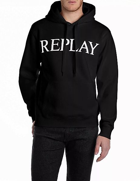 Replay Kapuzensweatshirt mit großem Markenprint vorn günstig online kaufen