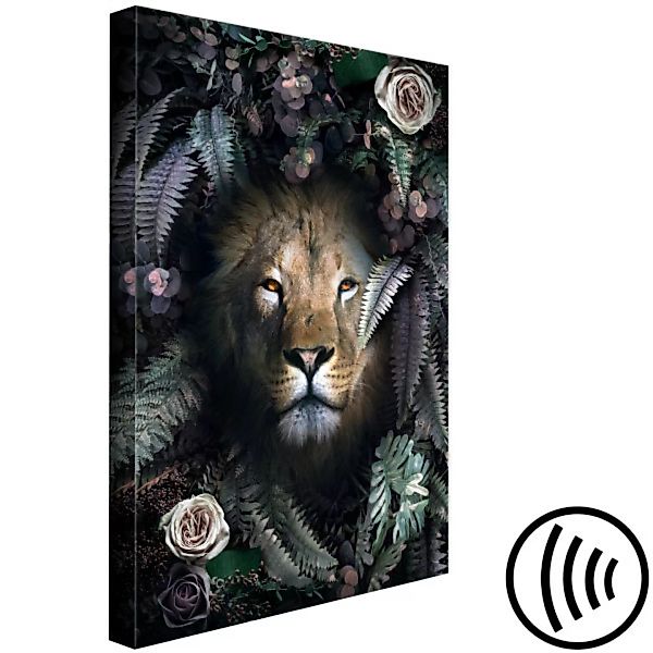 Wandbild Lion in Leaves (1 Part) Vertical XXL günstig online kaufen