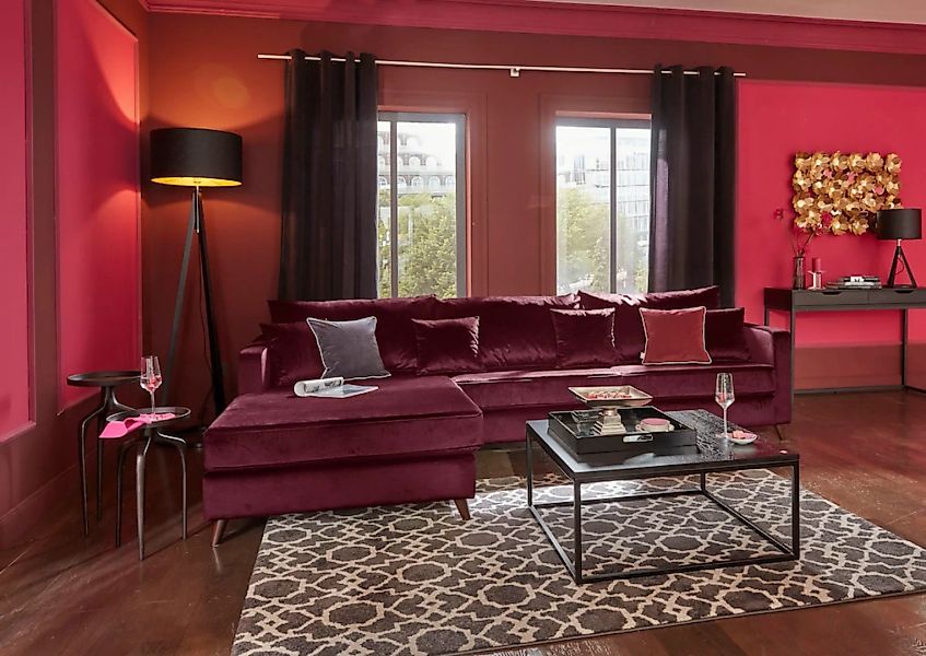 Home affaire Ecksofa "Renesse L-Form", lose Kissen, Keder an Sitzkissen günstig online kaufen