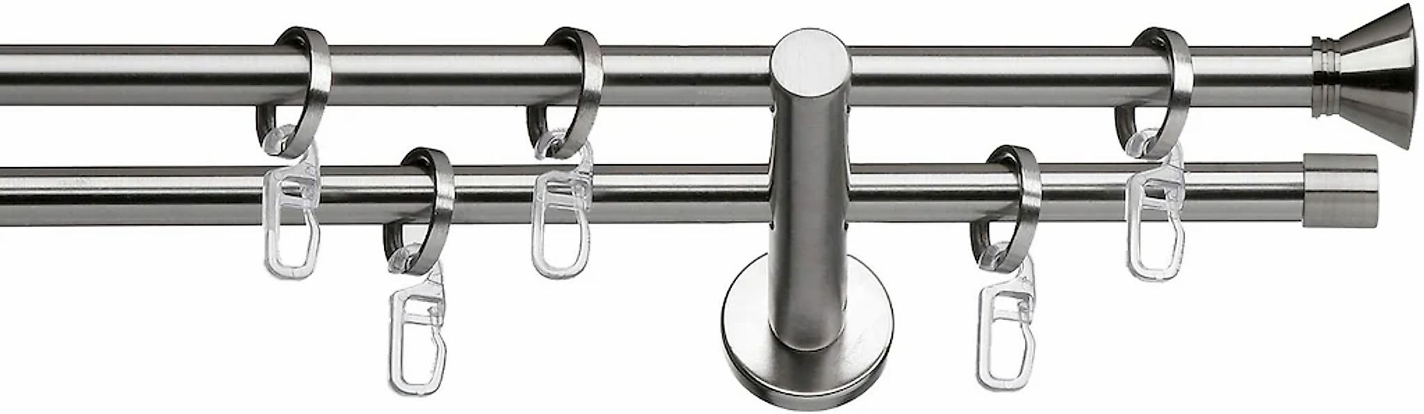 indeko Gardinenstange "Ibiza" Ø 12 mm 2 läufig-läufig Fixmaß Komplett-Set i günstig online kaufen