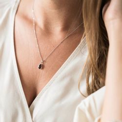 Materia Kettenanhänger Tropfen Granat Edelstein Rot günstig online kaufen