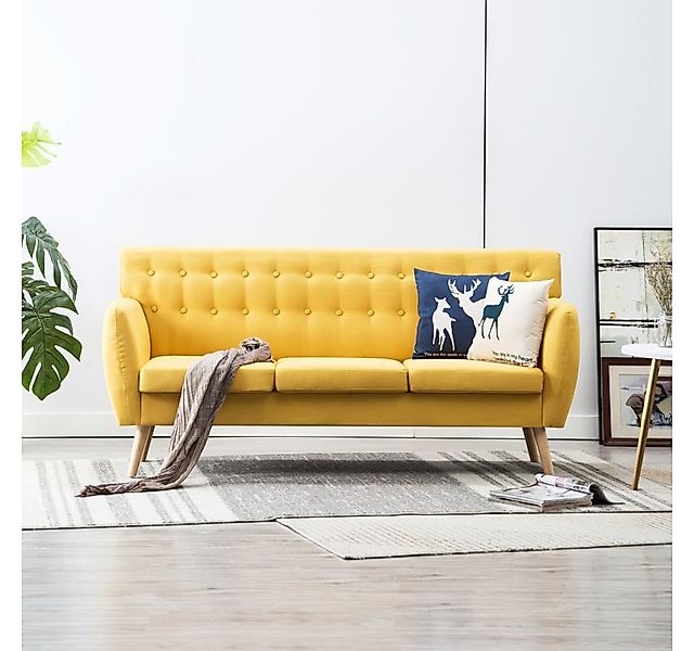 vidaXL Sofa, 3-Sitzer-Sofa Stoff 172x70x82 cm Gelb günstig online kaufen