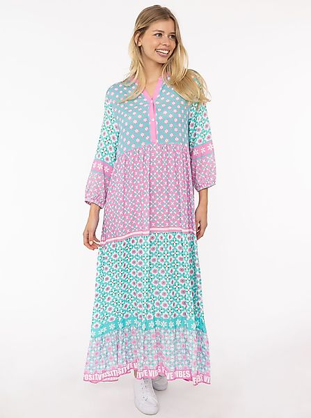 Zwillingsherz Maxikleid "Positive Vibes" mit Mustermix, günstig online kaufen