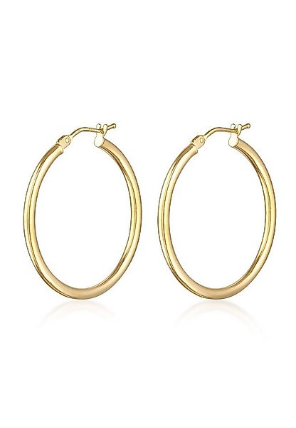 Elli Premium Paar Creolen Creolen Basic Bügelverschluss 375er Gelbgold günstig online kaufen