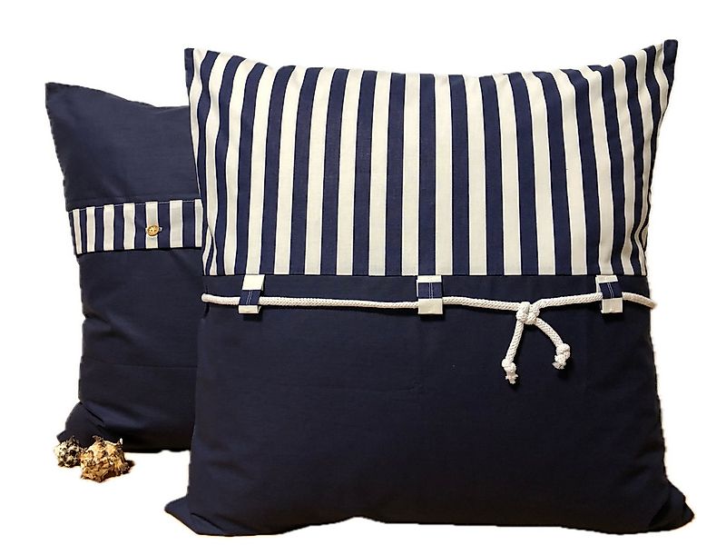 Ammerkind Dekokissen Maritime Kissenhülle mit Kordel *Seemannsknoten* blau/ günstig online kaufen