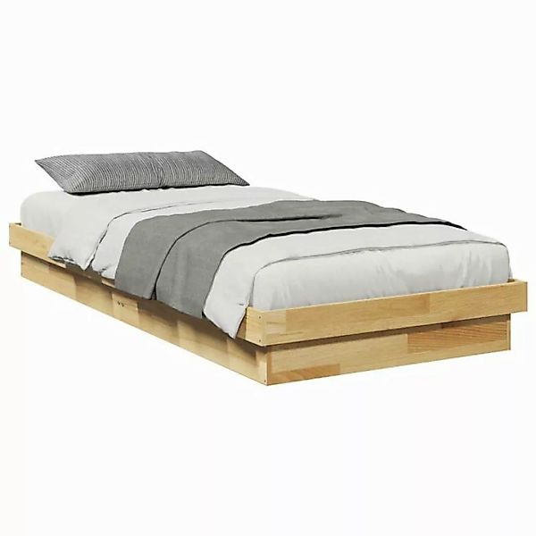 vidaXL Bett Massivholzbett ohne Matratze 75x190 cm Eichenholz günstig online kaufen