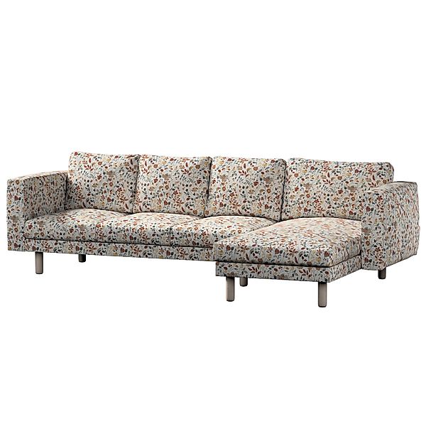 Bezug für Norsborg 4-Sitzer Sofa mit Recamiere, orange-grün, Norsborg Bezug günstig online kaufen