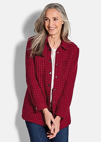 GOLDNER Outdoorjacke Kurzgröße: Lässige Longjacke mit Pepitamuster Bouclé-J günstig online kaufen