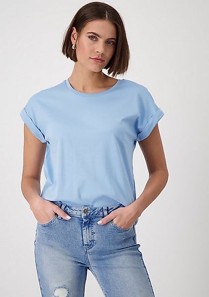 Monari T-Shirt Shirt Basic Pima uni Mit Rundhalsausschnitt günstig online kaufen