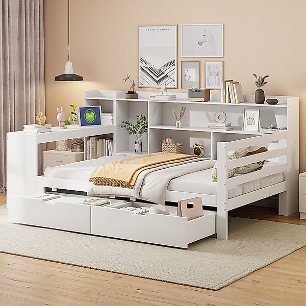 REDOM Schlafsofa Daybett,Funktionsbett,Stauraumbett, aus Massivholz 90x200 günstig online kaufen