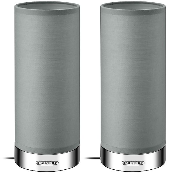 monzana Tischleuchte, Poppy - Grau, 2er Set LED Touch Dimmbar Schlafzimmer günstig online kaufen