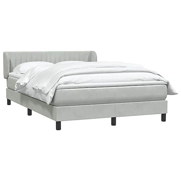 vidaXL Boxspringbett mit Matratze Hellgrau 160x210 cm Samt 3317697 günstig online kaufen