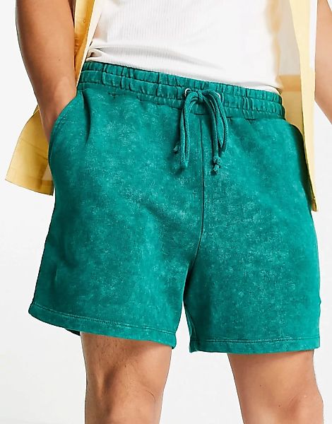 ASOS DESIGN – Oversize-Shorts aus Jersey in verwaschenem Grün günstig online kaufen