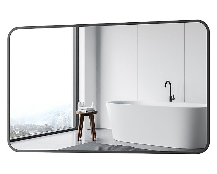Boromal Badspiegel Schwarz Wandspiegel groß 120x70 günstig online kaufen