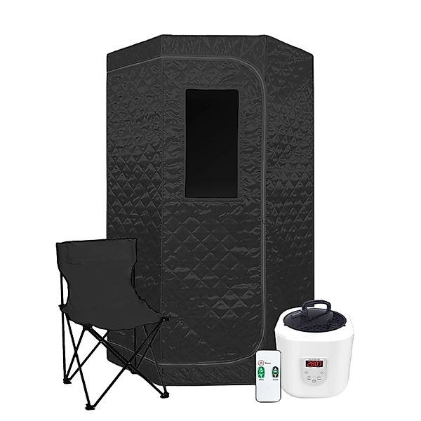 Sanotechnik Dampfsauna Tragbar 90 cm x 90 x 190 cm Schwarz günstig online kaufen