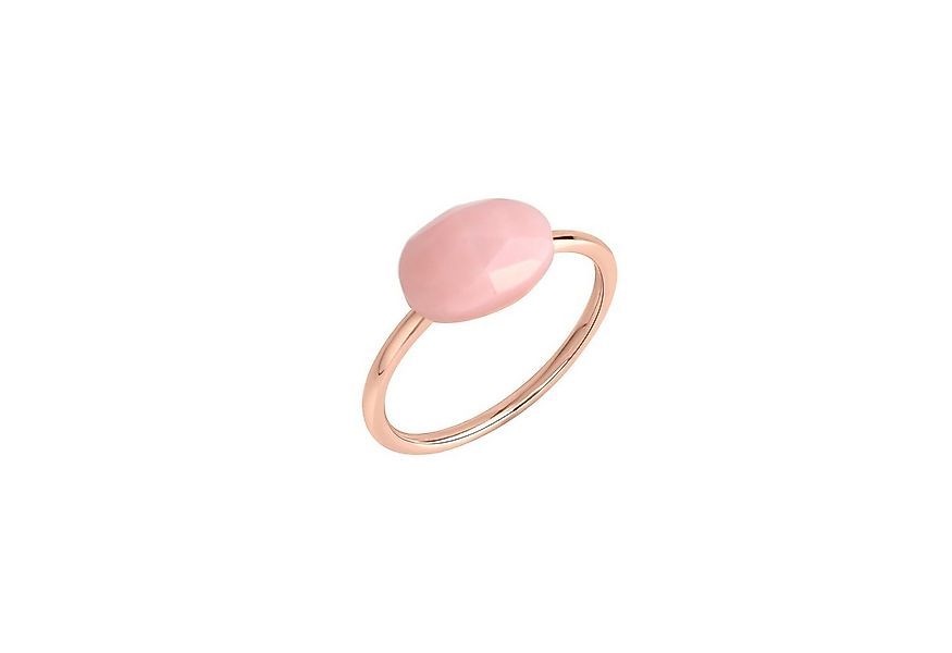 Jamelli Fingerring Silber 925 rosé-vergoldet mit einem pinken Opal 10x7mm günstig online kaufen