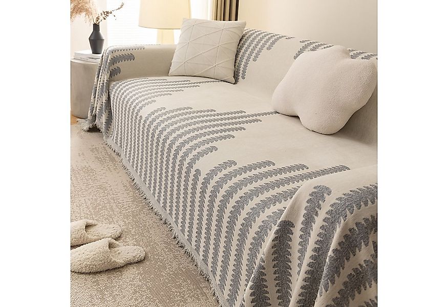 BTTO Sofahusse Geometrische Sofabezug Couchbezug mit Quasten, Weich Sofa De günstig online kaufen