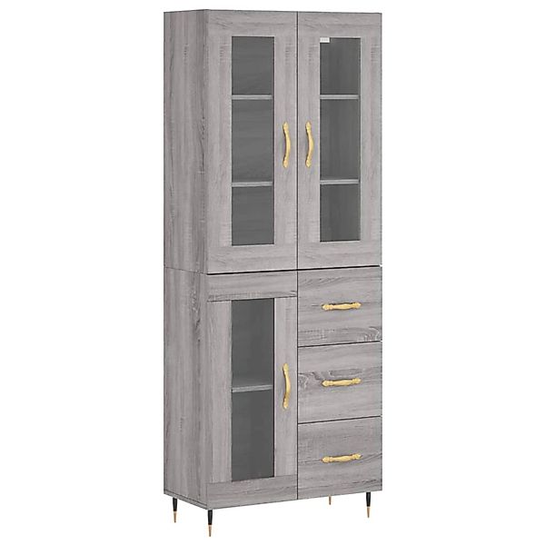 vidaXL Highboard Grau Sonoma 69,5x34x180 cm Holzwerkstoff 3198583 günstig online kaufen