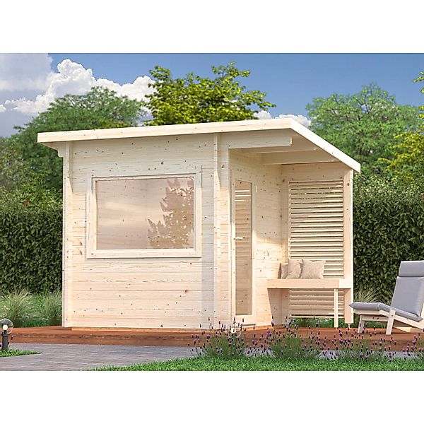 Palmako Sauna Sanna 210 x 210 cm Lackiert Grau-Anthrazit FSC® günstig online kaufen
