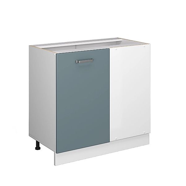 Vicco Eckunterschrank R-Line, Blau-Grau/Weiß, 86 cm günstig online kaufen