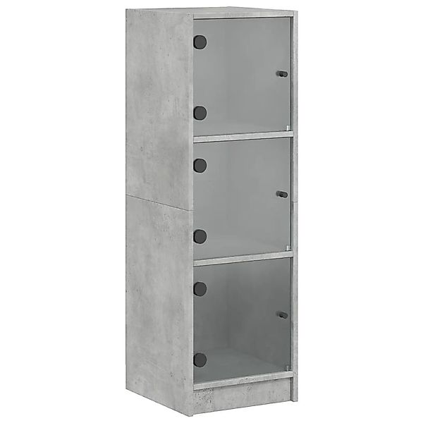 vidaXL Highboard Highboard mit Glastüren Betongrau günstig online kaufen