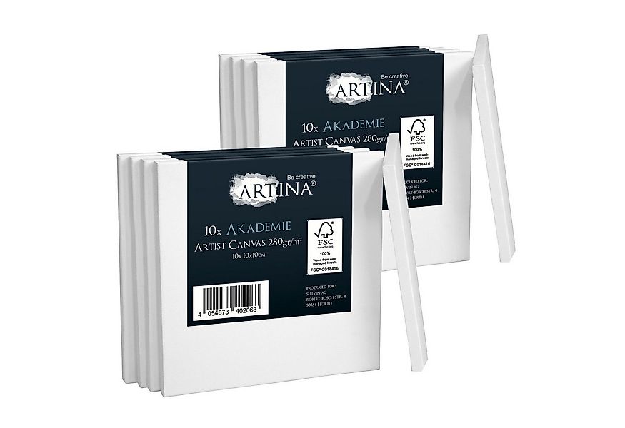 Artina Leinwand Akademie, Keilrahmen 10er Set 10x10cm günstig online kaufen
