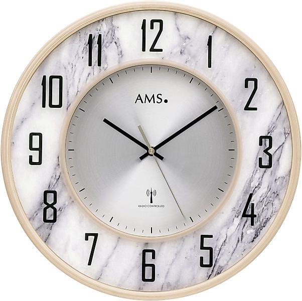 AMS Funkwanduhr (Quarzuhr, Wanduhr, Wohnzimmer, Esszimmer, günstig online kaufen