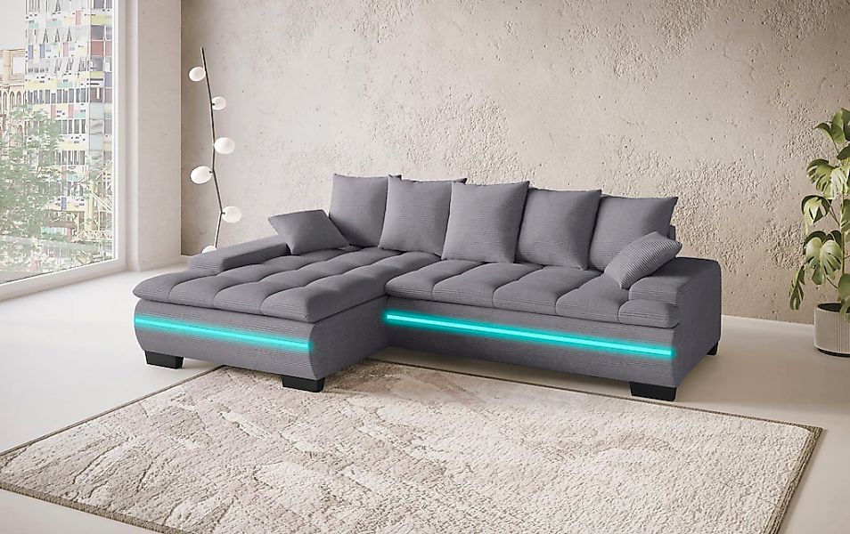 Mr. Couch Ecksofa "Haiti II, L-Form", RGB-LED Beleuchtung, Kaltschaum, wahl günstig online kaufen