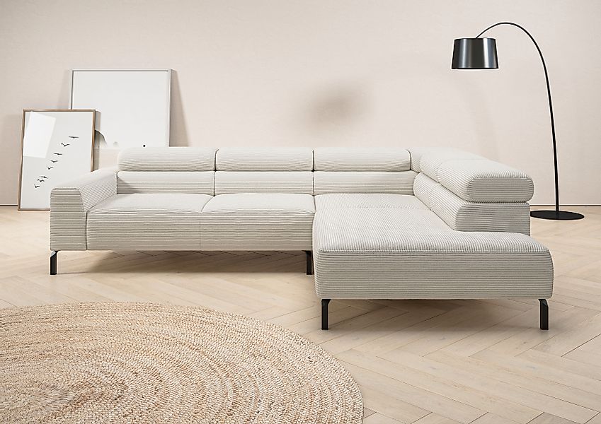 Home affaire Ecksofa »Antonelli, L-Form, inkl. Kopfteilverstellung, Breite günstig online kaufen