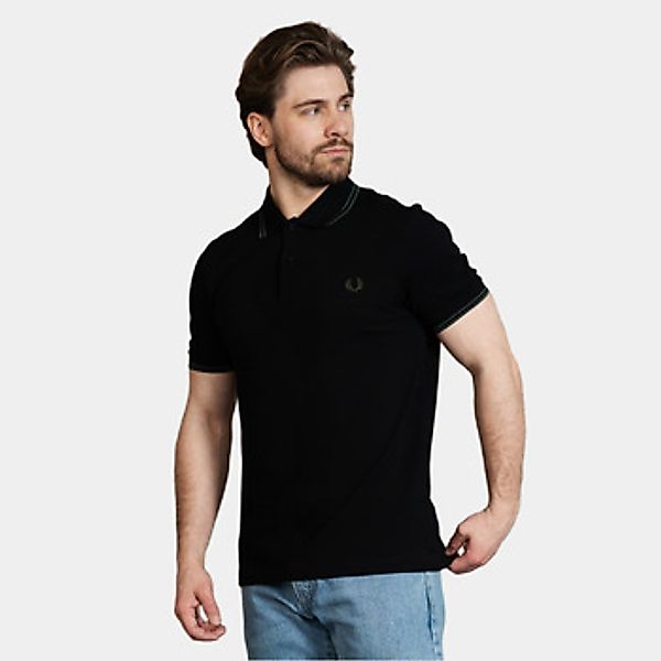 Fred Perry  Poloshirt Twin tipped  polo shirt- Black Court Green günstig online kaufen