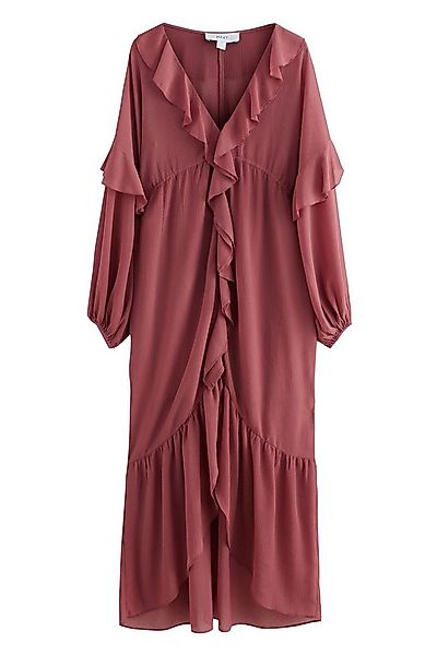 Next Maxikleid Gerüschtes Maxikleid mit langen Ärmeln (2-tlg) günstig online kaufen