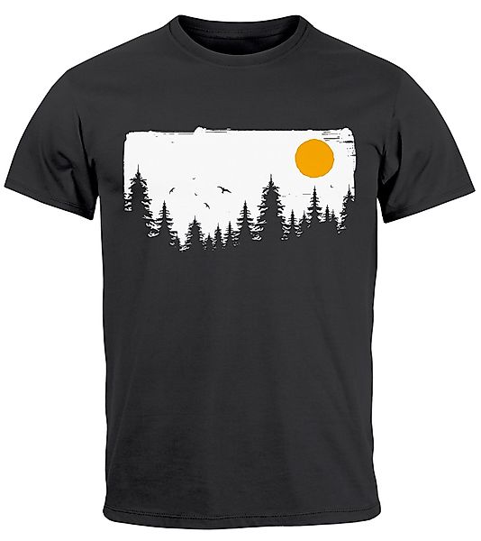 Neverless Print-Shirt Herren T-Shirt Wald Bäume günstig online kaufen