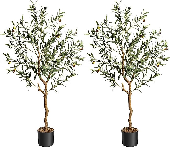 Kunstbaum Künstlicher Olivenbaum,mit Moos,schwarzer Anzuchttopf, GarveeMore günstig online kaufen