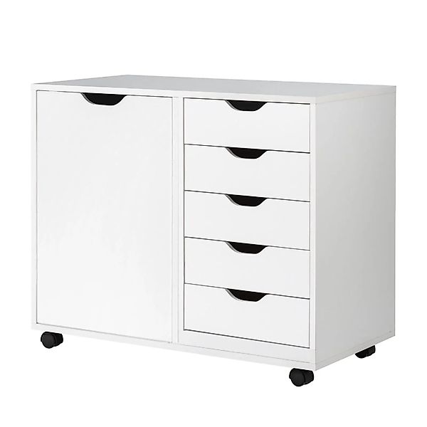 Costway Rollcontainer 5 Schubladen Tür 79 x 39 x 65 cm günstig online kaufen