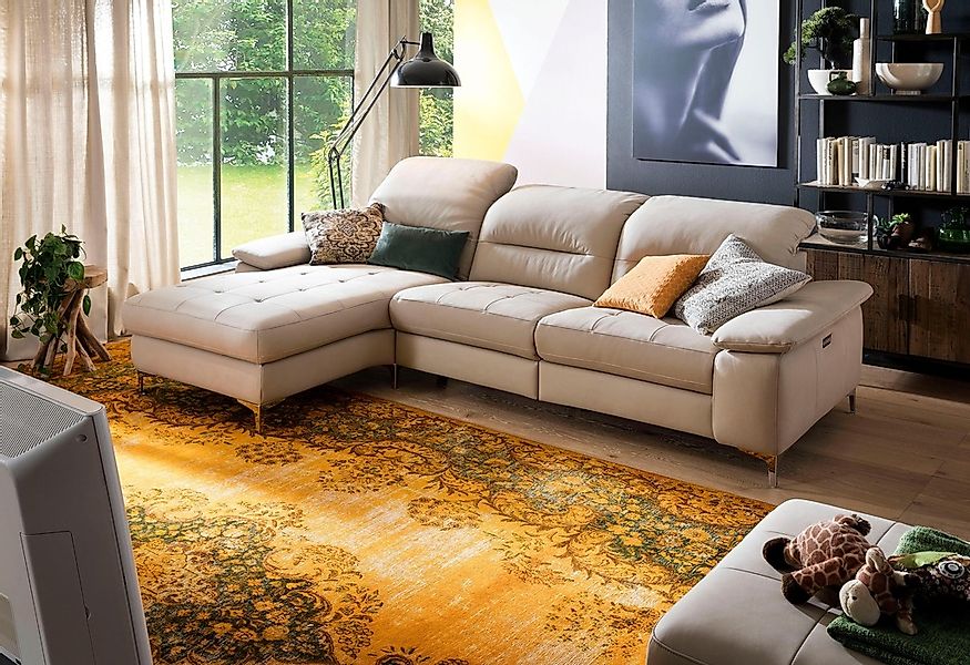 Places of Style Ecksofa »Basel L-Form«, mit vollmotorischer Relaxfunktion u günstig online kaufen