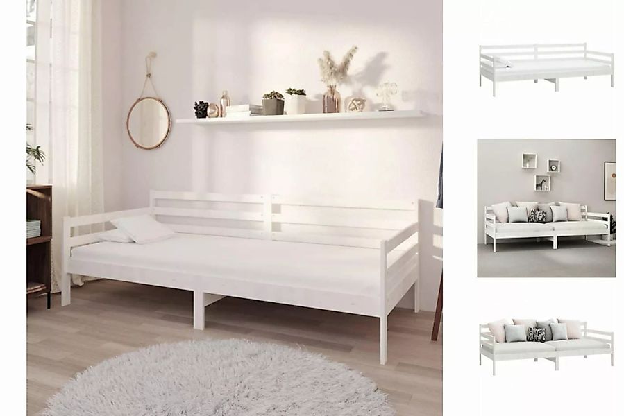 vidaXL Bettgestell Gästebett Tagesbett Weiß 90x200 cm Massivholz Kiefer Bet günstig online kaufen