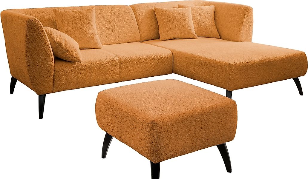 INOSIGN Ecksofa »Colori L-Form«, Holzfußfarbe wählbar, inkl. 4x Zierkissen günstig online kaufen