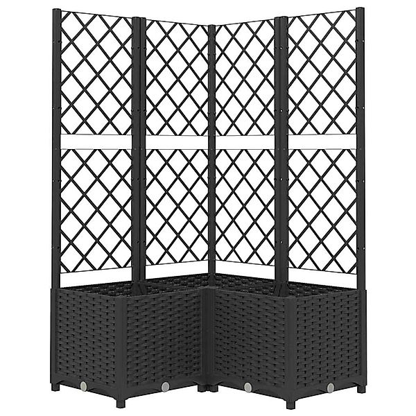 vidaXL Pflanzkübel mit Spalier Schwarz 80x80x136 cm PP 318275 günstig online kaufen