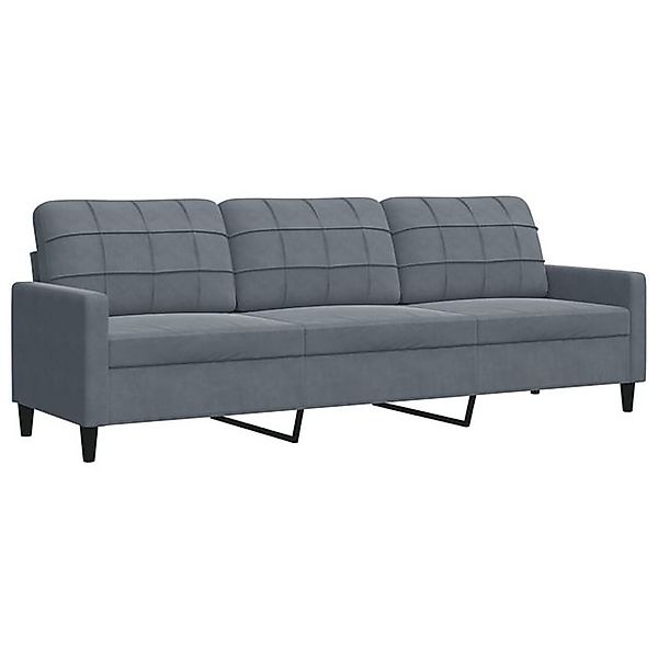 vidaXL Sofa, 3-Sitzer-Sofa Dunkelgrau 210 cm Samt günstig online kaufen