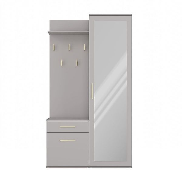 MAGOWA Kompaktgarderobe Moderner Kleiderschrank mit Spiegel günstig online kaufen