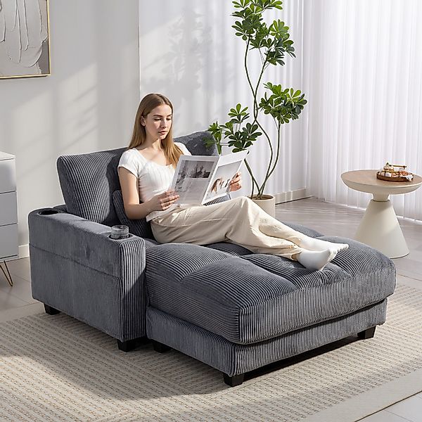HOMCOM Schlafsofa mit Getränkehalter, Sofa mit günstig online kaufen