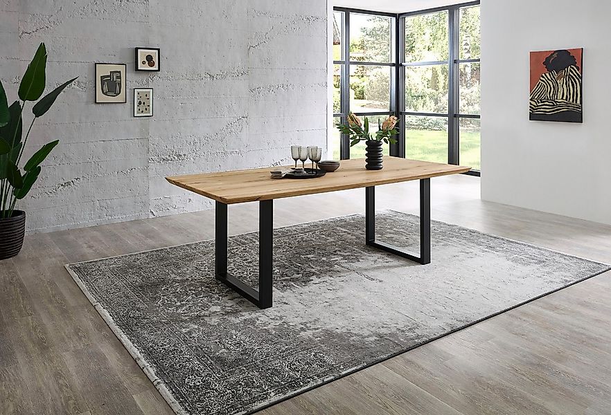 Stolkom Sp.z.o.o. Esstisch Bennet, Eiche Massivholz, Tisch mit Schweizer Ka günstig online kaufen