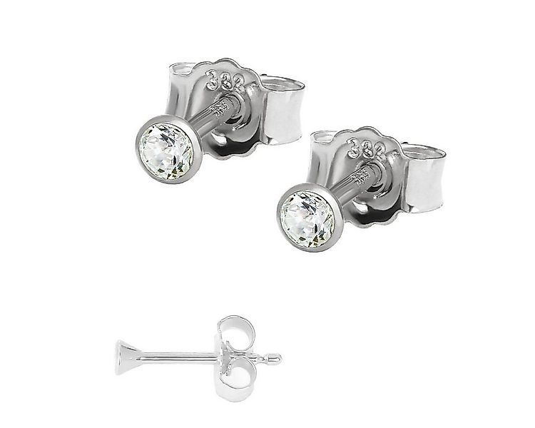 NKlaus Paar Ohrstecker Paar Winzige Ohrstecker 2,0mm Weißgold 333 8 Karat ( günstig online kaufen